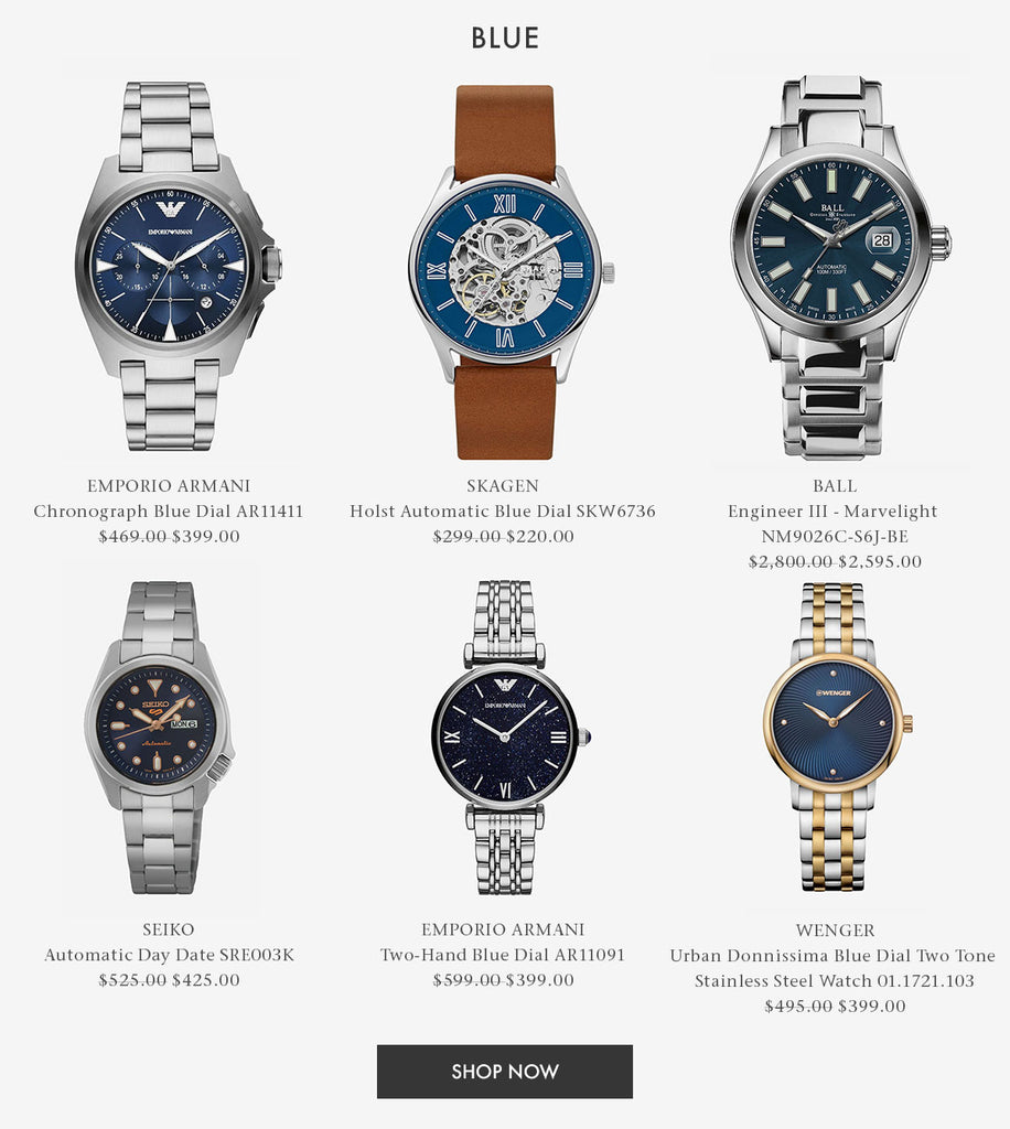 Shop New Arrivals - Blue Dial Watches