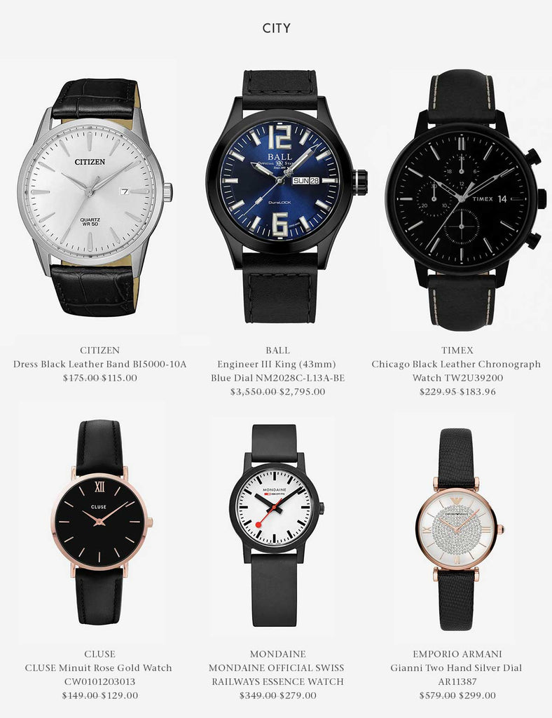 Shop watches perfect for the city