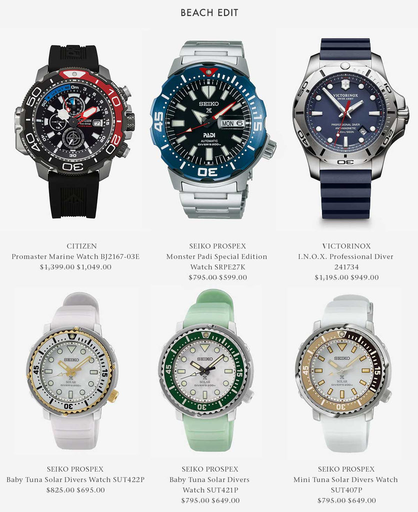 Watches perfect for the beach