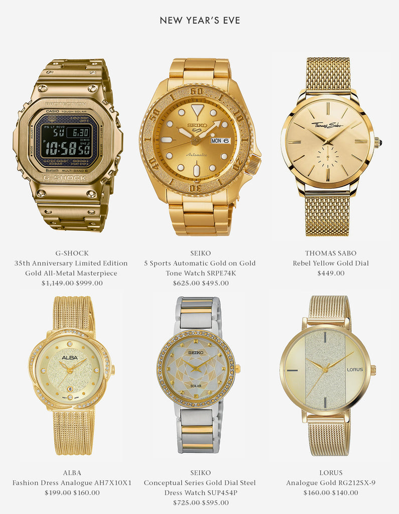 Shop Watches perfect for New Years Eve