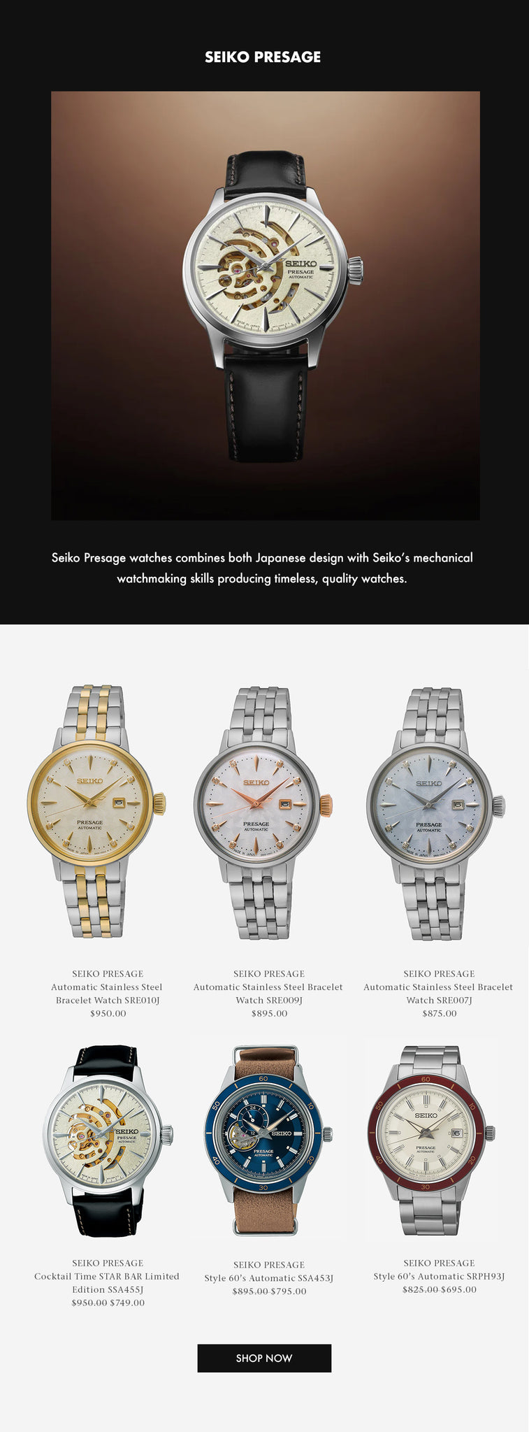 Shop New Arrivals From Seiko Presage