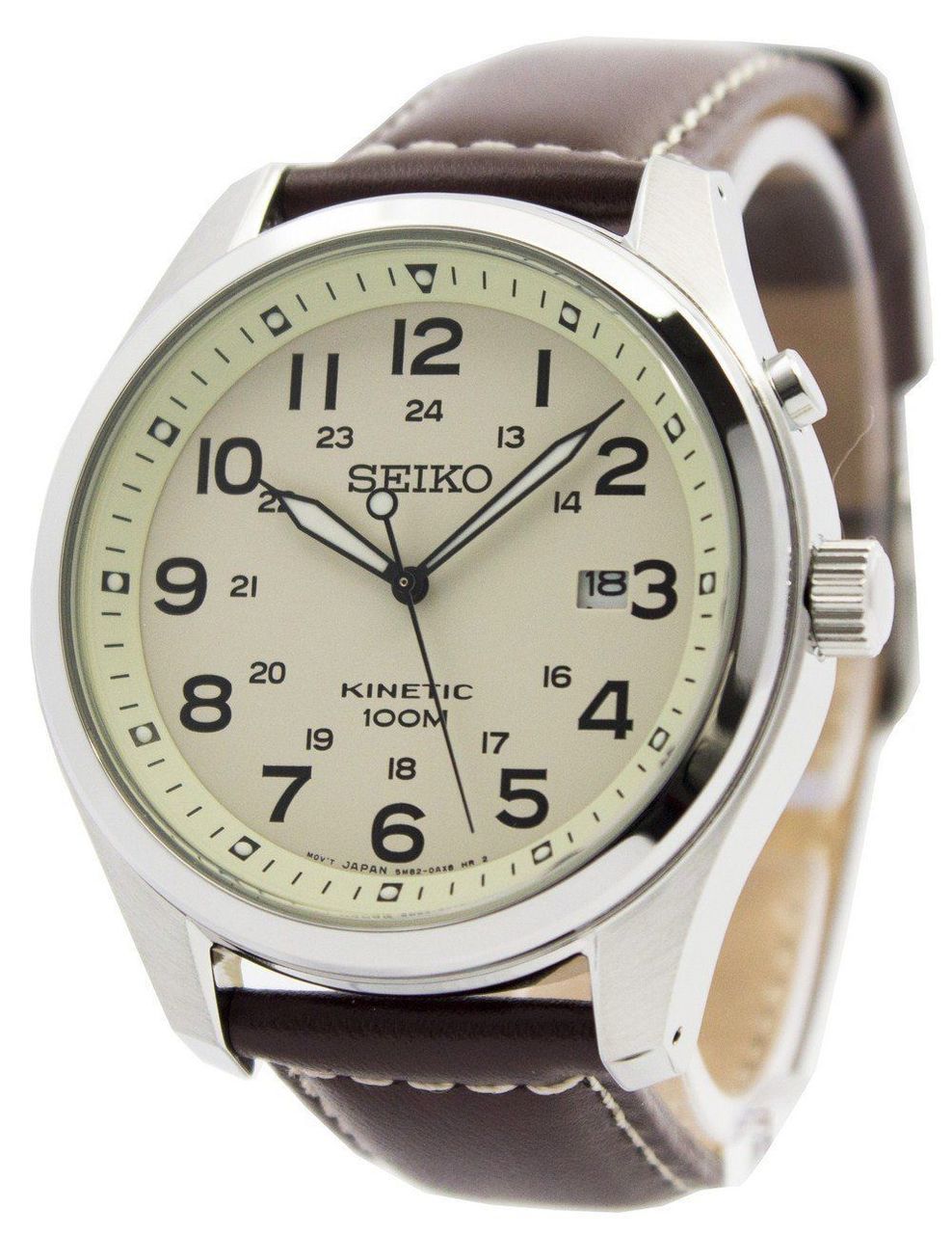 Seiko Kinetic Beige Dial 100M Ska723 Mens Watch – Watch Direct Australia