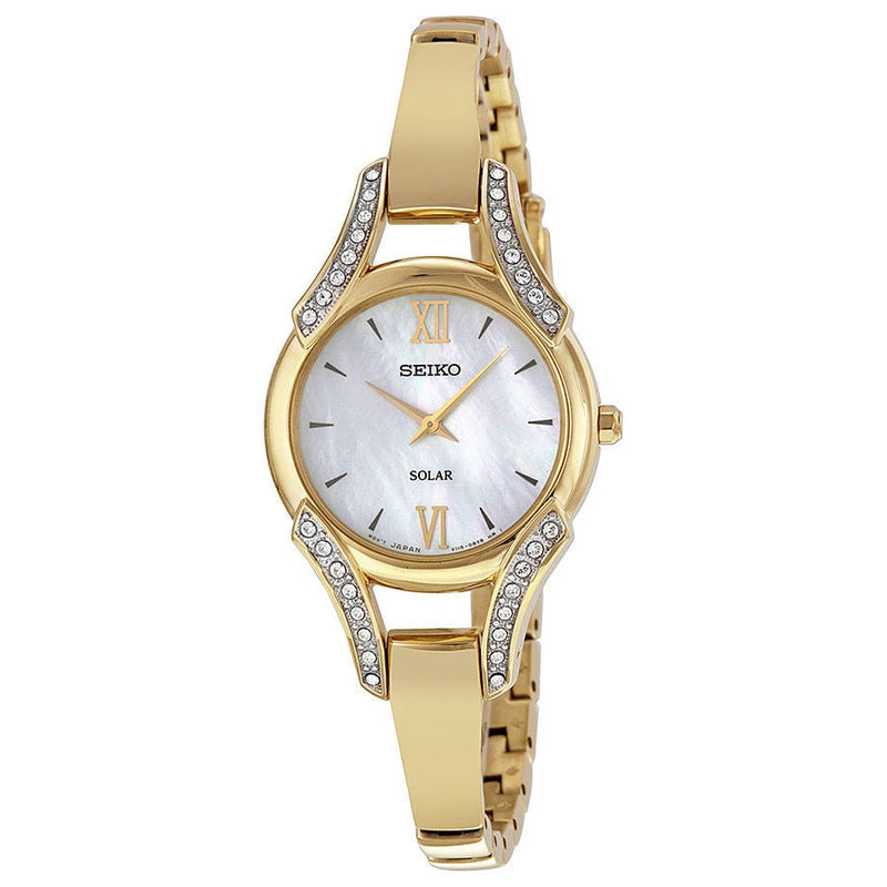 Seiko Solar Mother Of Pearl Gold-Tone Womens Watch – Watch Direct Australia