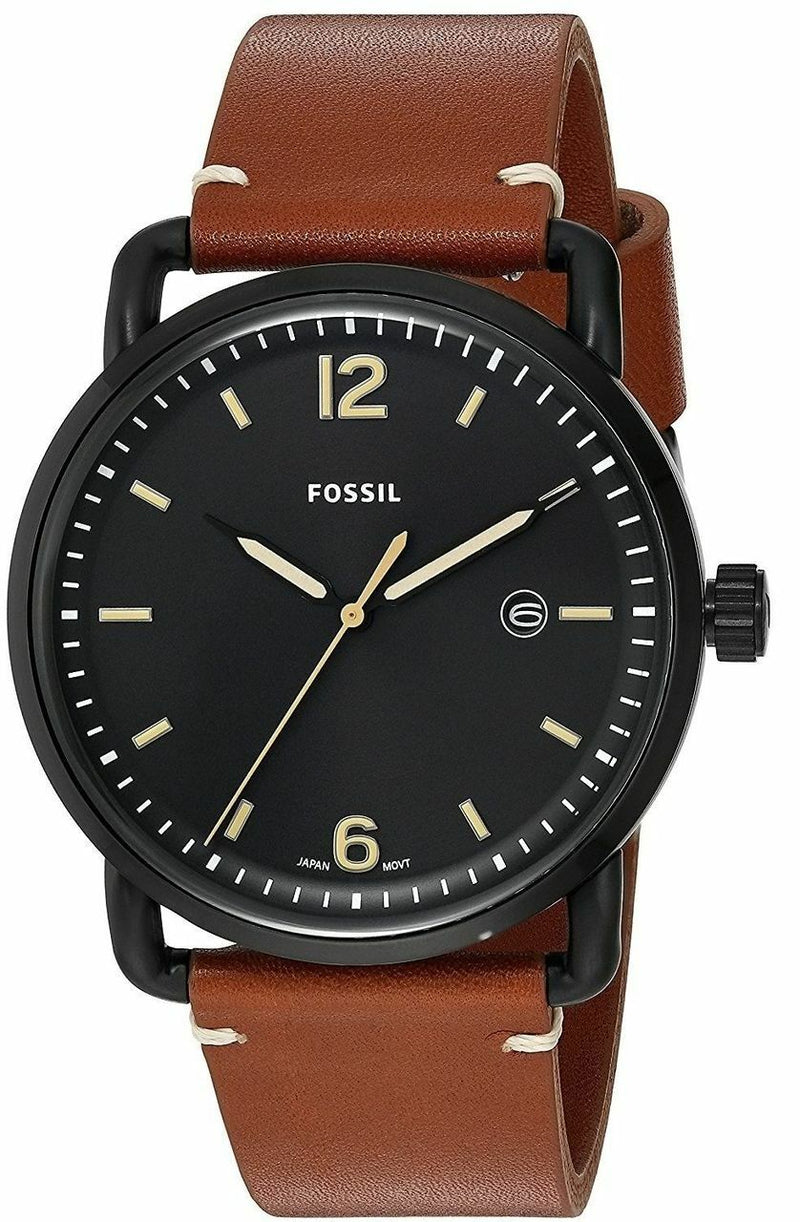 Fossil The Commuter With Leather Strap Fs5276 Mens Watch – Watch Direct ...