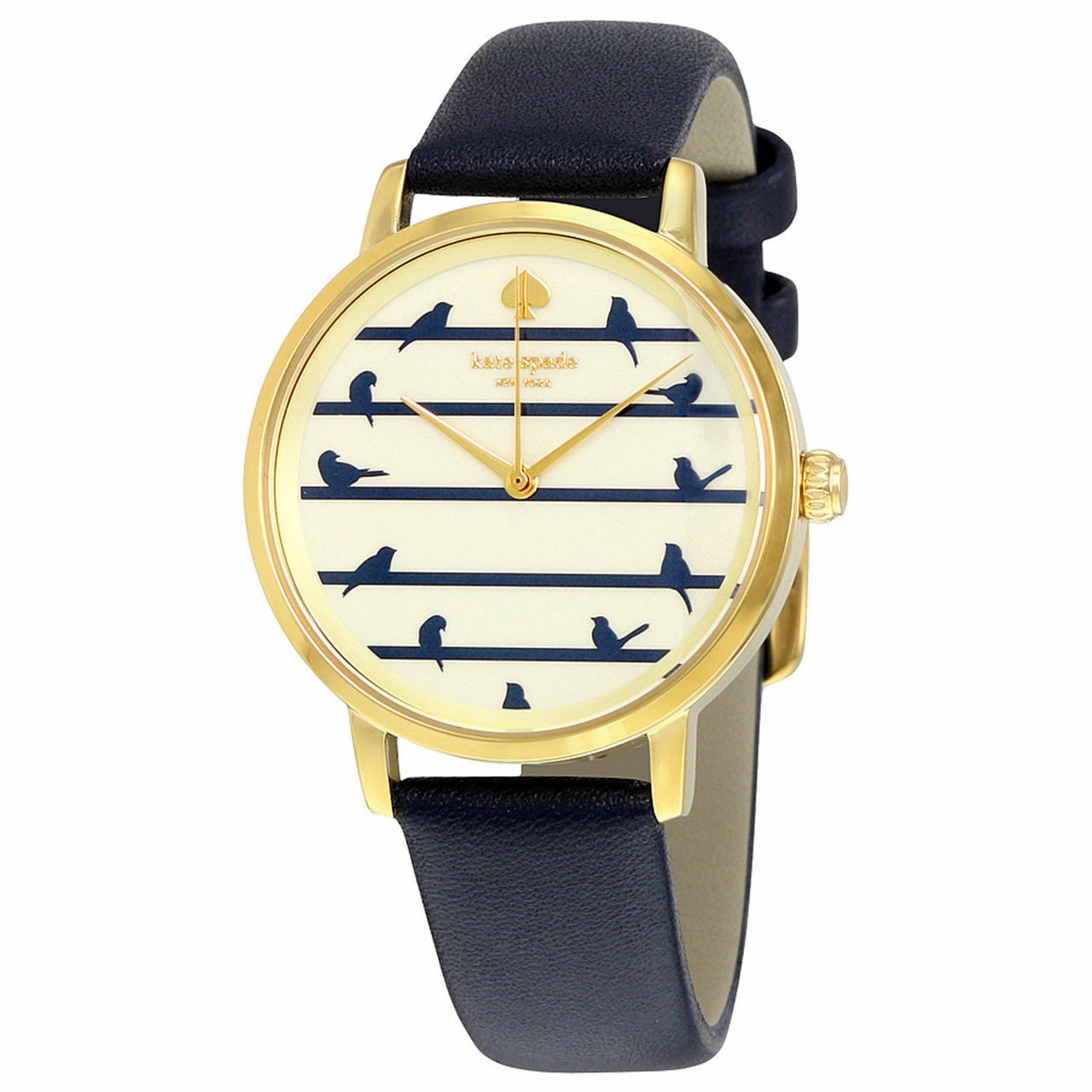 Kate Spade Metro Bird On Wire Navy On Gold Dial Womens Watch – Watch Direct  Australia