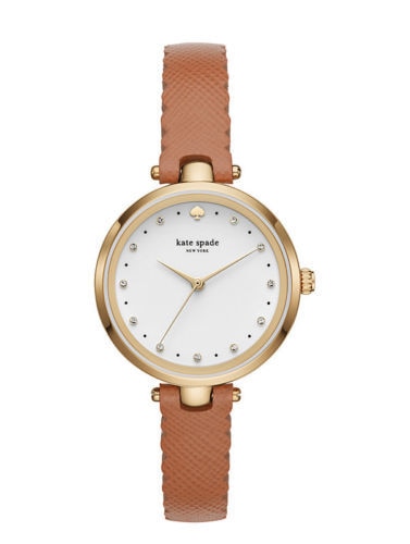 Kate Spade New York Scallop Holland Luggage/Gold Leather Womens Watch –  Watch Direct Australia