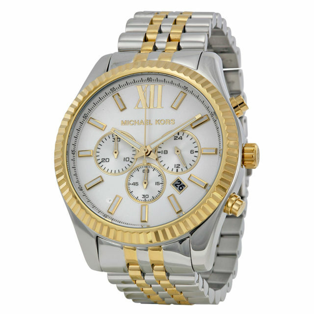 Michael Kors Lexington Chronograph Silver Dial Mens Watch – Watch ...