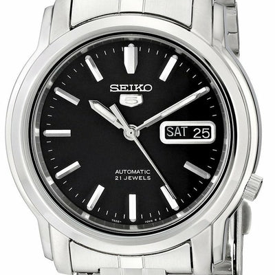 Seiko Mens Snkk71 Seiko 5 Automatic Stainless Steel Watch With Black D –  Watch Direct Australia