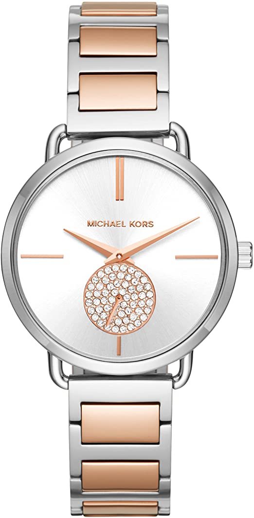 Michael Kors Portia Silver Dial Two-Tone Womens Watch – Watch Direct  Australia