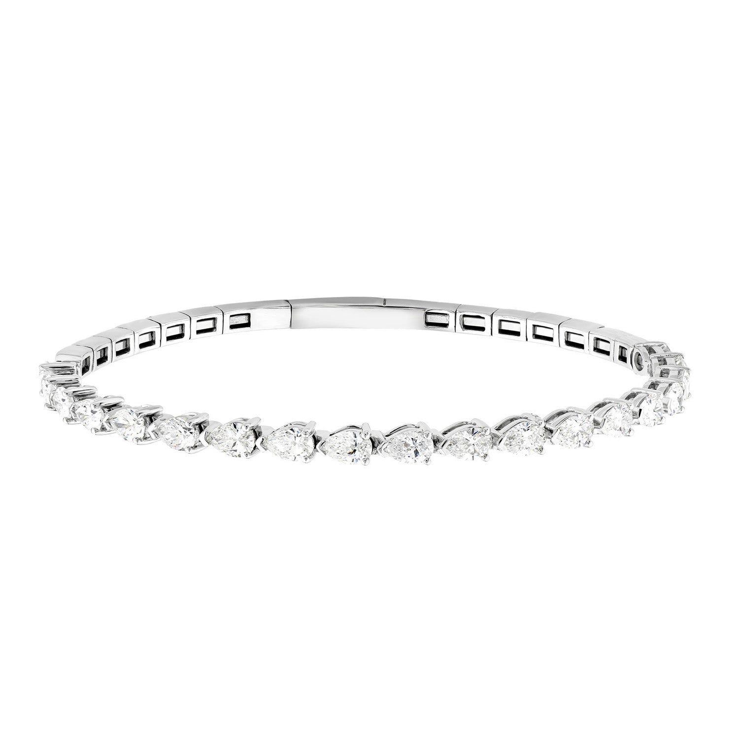 3.60ct Lab Grown Diamond Bangle in 18K White Gold - Watch Direct product image