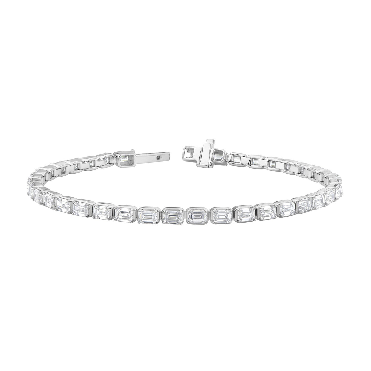 7.25ct Lab Grown Diamond Bracelet in 18K White Gold - Watch Direct product image