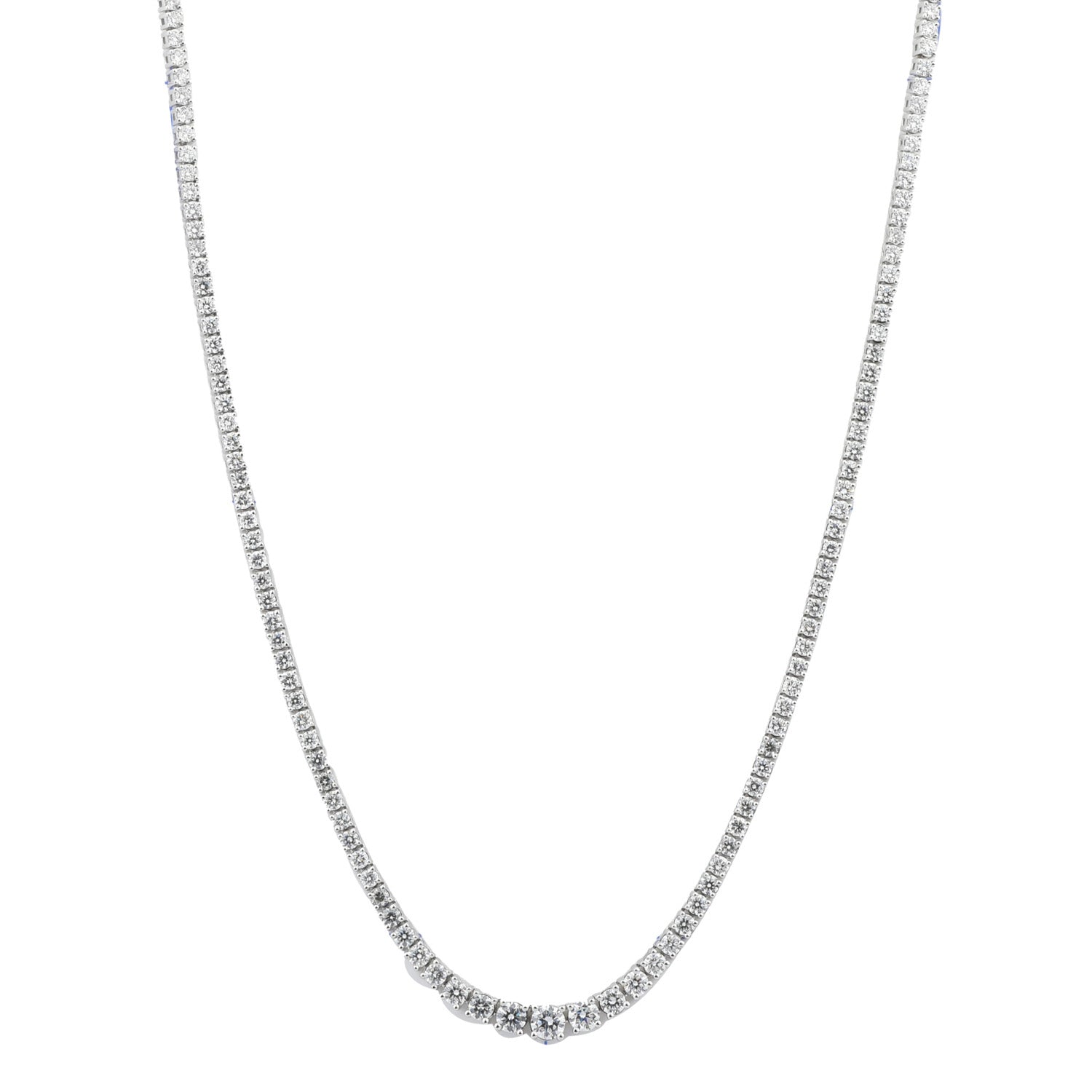 4.20ct Lab Grown Diamond Tennis Necklace in 18K White Gold - Watch Direct product image