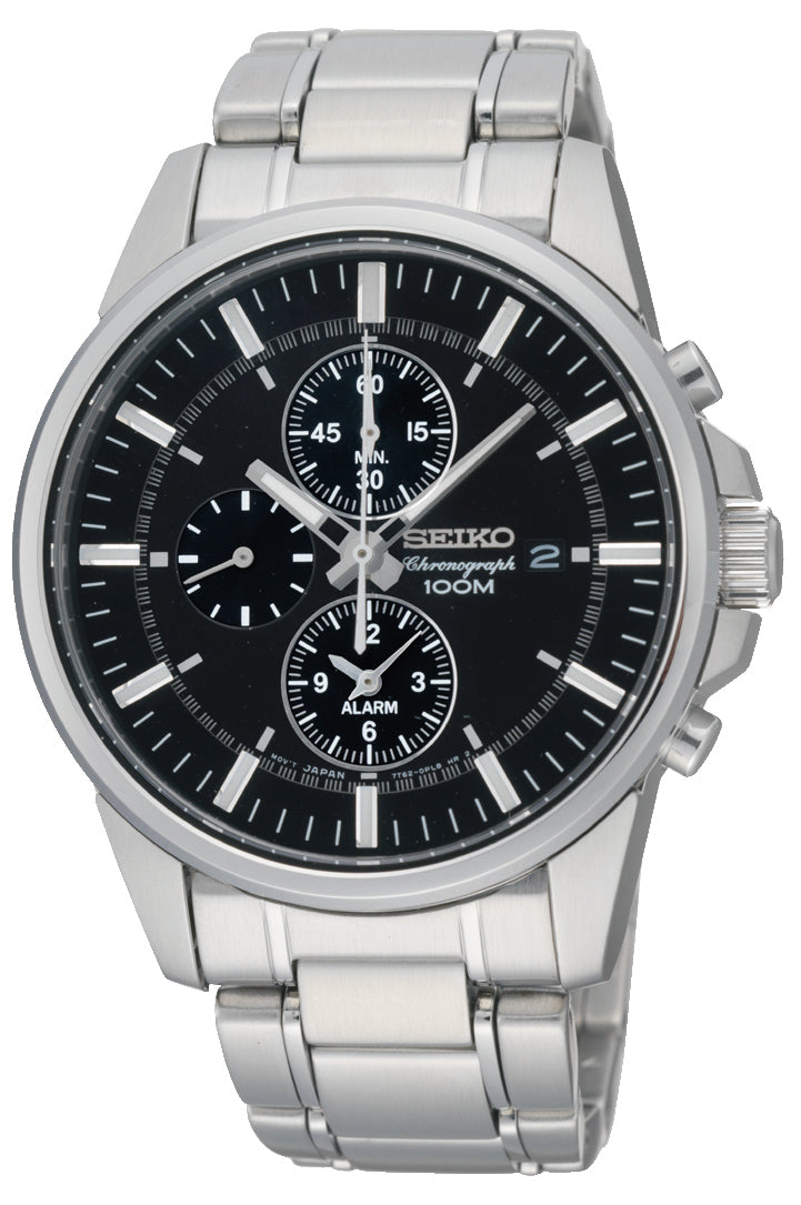 Seiko Mens Alarm Chronograph 100M SNAF03J – Watch Direct Australia