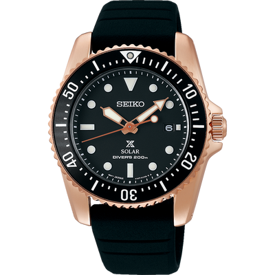 Seiko Prospex Rose Gold Solar Diver Men's Watch SNE586P – Watch Direct  Australia