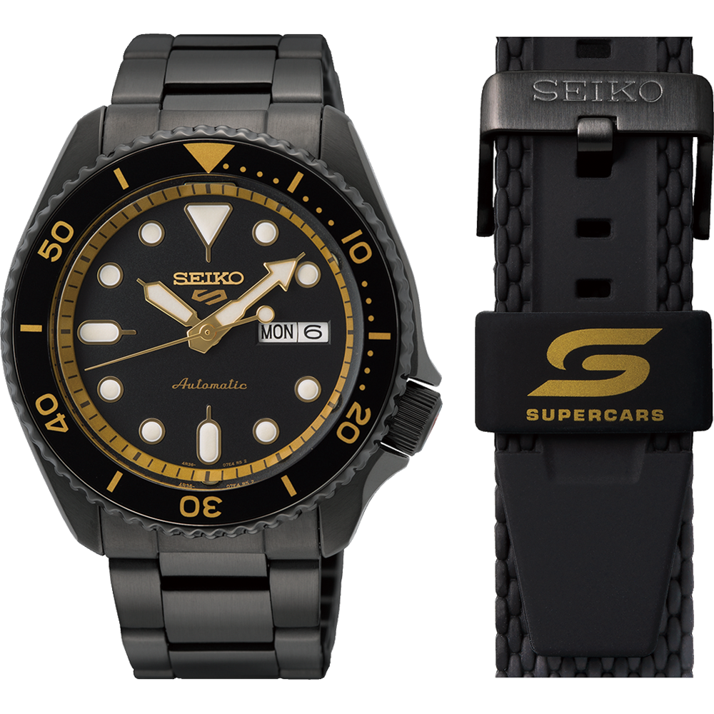 Seiko Supercars Limited Edition Black and Yellow Automatic Watch SRPJ0 –  Watch Direct Australia