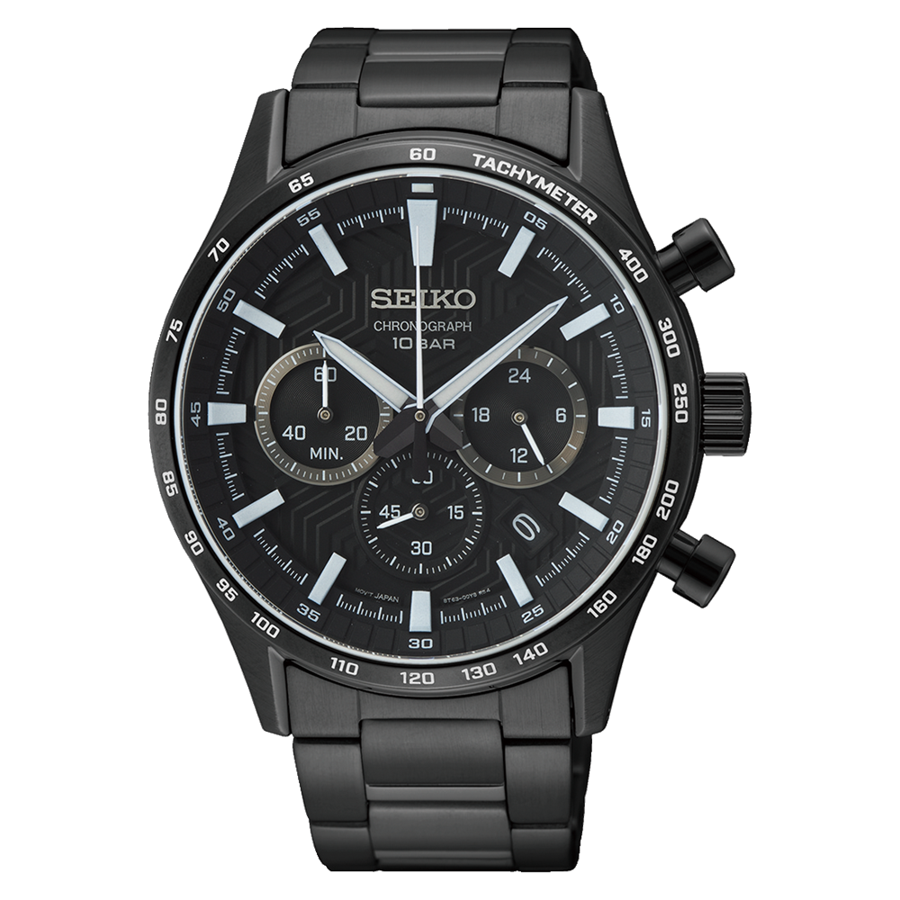 Seiko Chronograph Black Stainless Steel Men's Watch SSB415P – Watch Direct  Australia