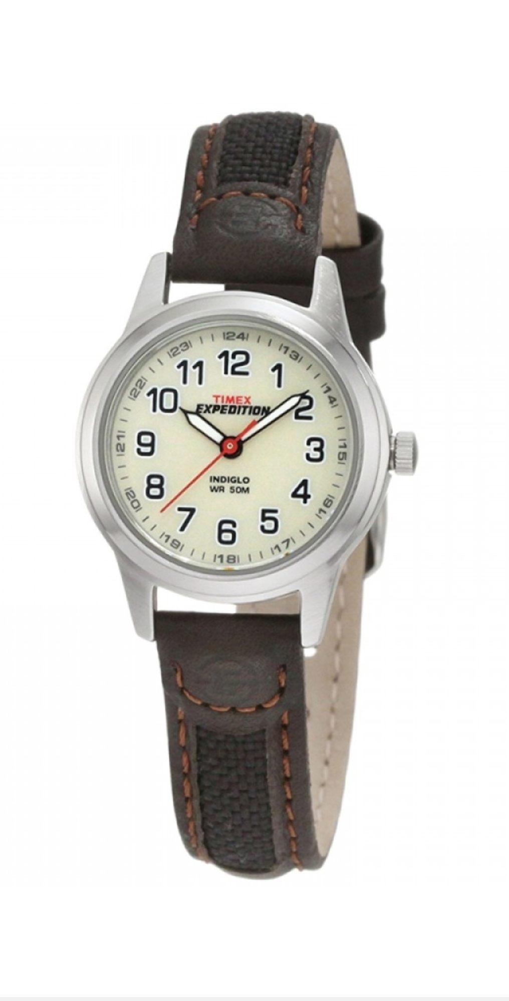 Timex Expedition Scout Brown Leather and Fabric Band Womens Watch T411 –  Watch Direct Australia