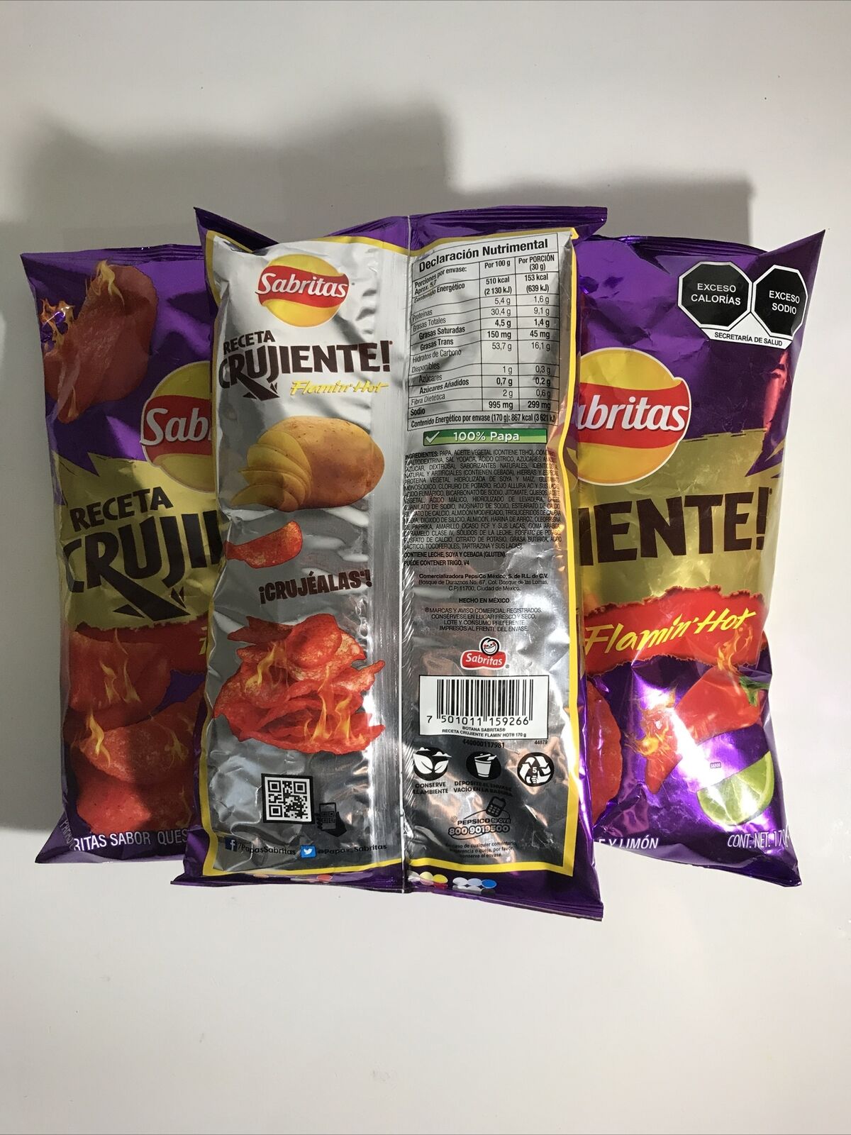 4-Pk Sabritas Receta Crujiente Flamin Hot Mexican Potato Chips 170g/6o –  CompraPromex