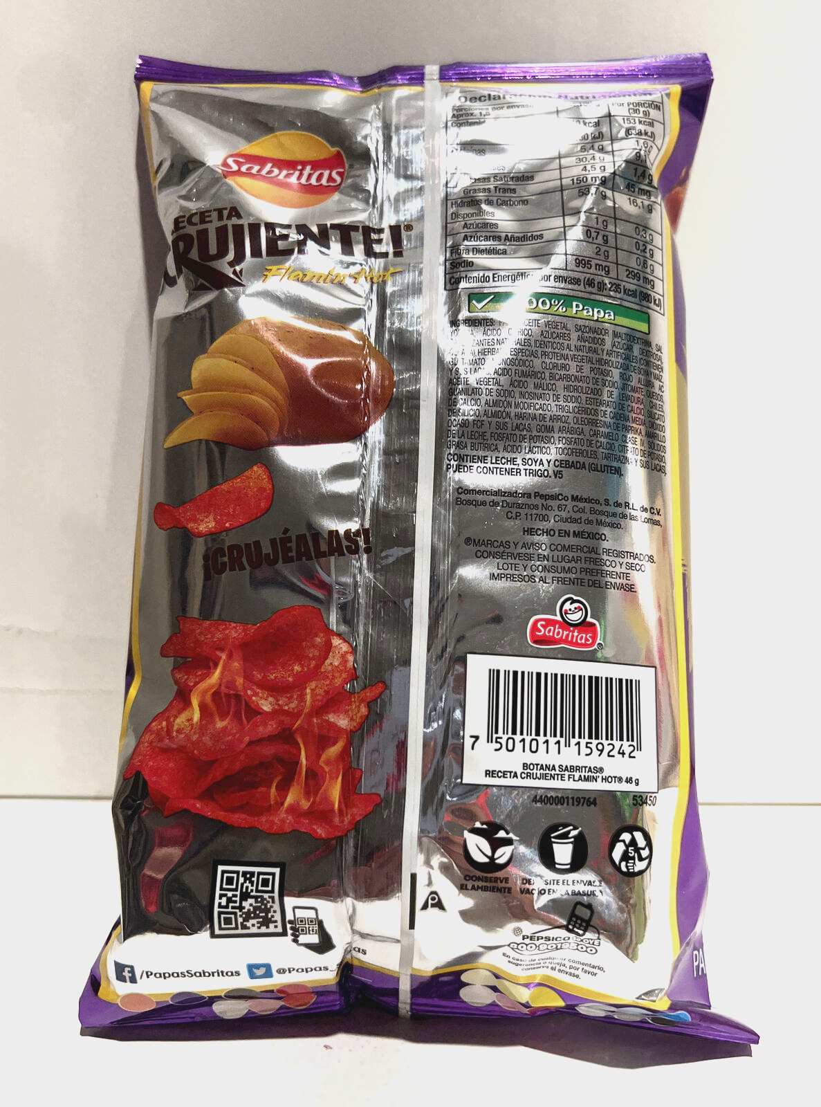 6-Pk Sabritas Receta Crujiente Flamin Hot 46gr/ – CompraPromex