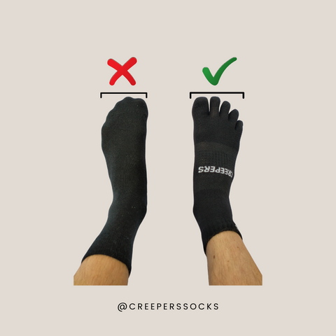 standard socks vs toe socks for sweaty feet