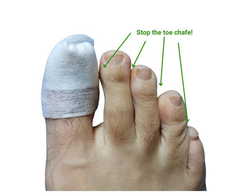 Tape up toes prevent running hiking blisters with better socks