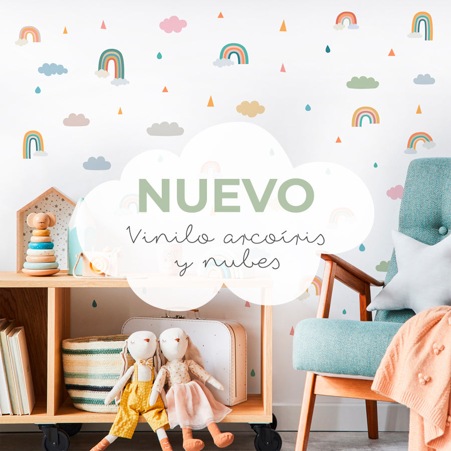 NUEVO Vinilo Arcoíris y Nubes