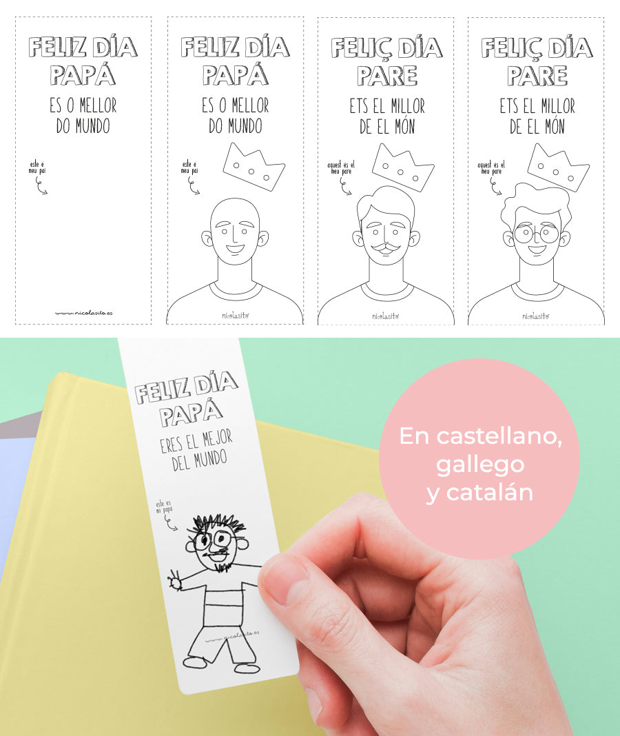 Marcapáginas Día del Padre personalizables