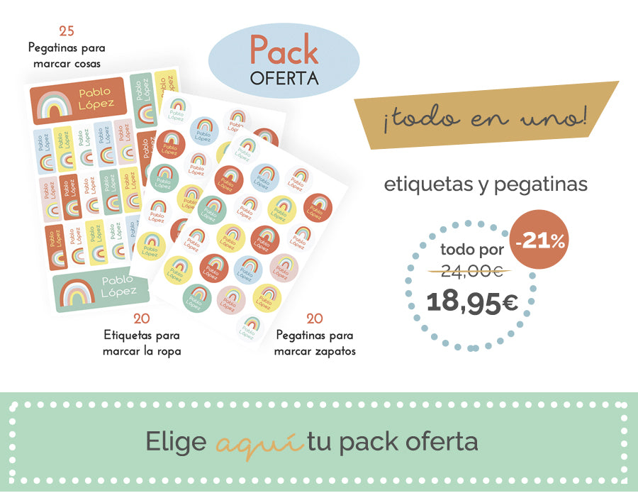 Pack ahorro pegatinas y etiquetas