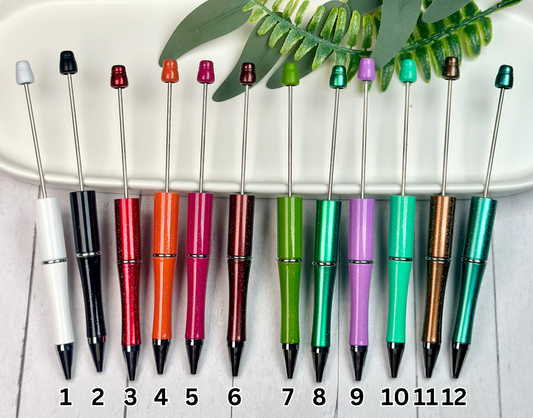 Metallic Beadable Pens, DIY Beaded Pen, Chrome Bead-able Pens
