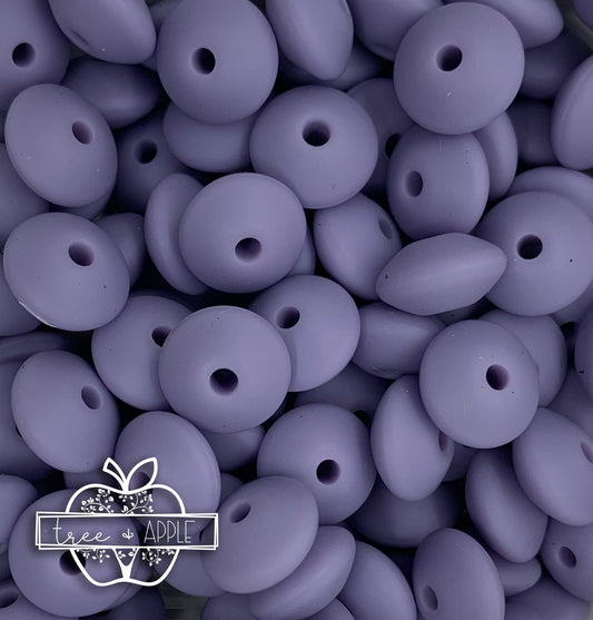 Brick 12mm Lentil Silicone Beads
