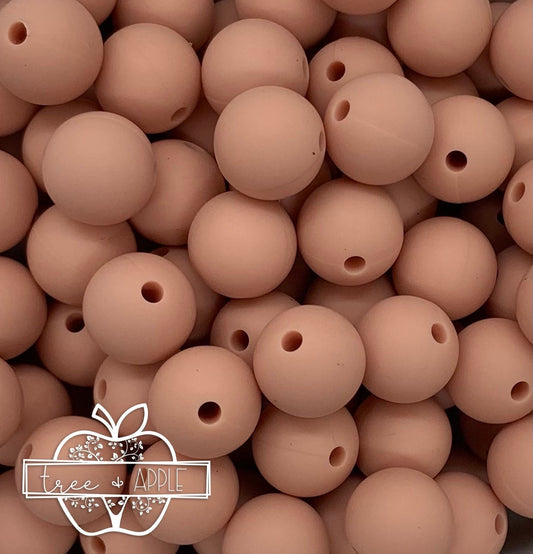 15mm Peach Silicone Beads, Pink Round Silicone Beads, Beads