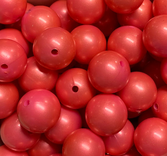 15mm Rose Brown Round Silicone Bead