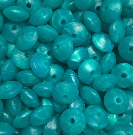 Lagoon 12mm Lentil Silicone Beads