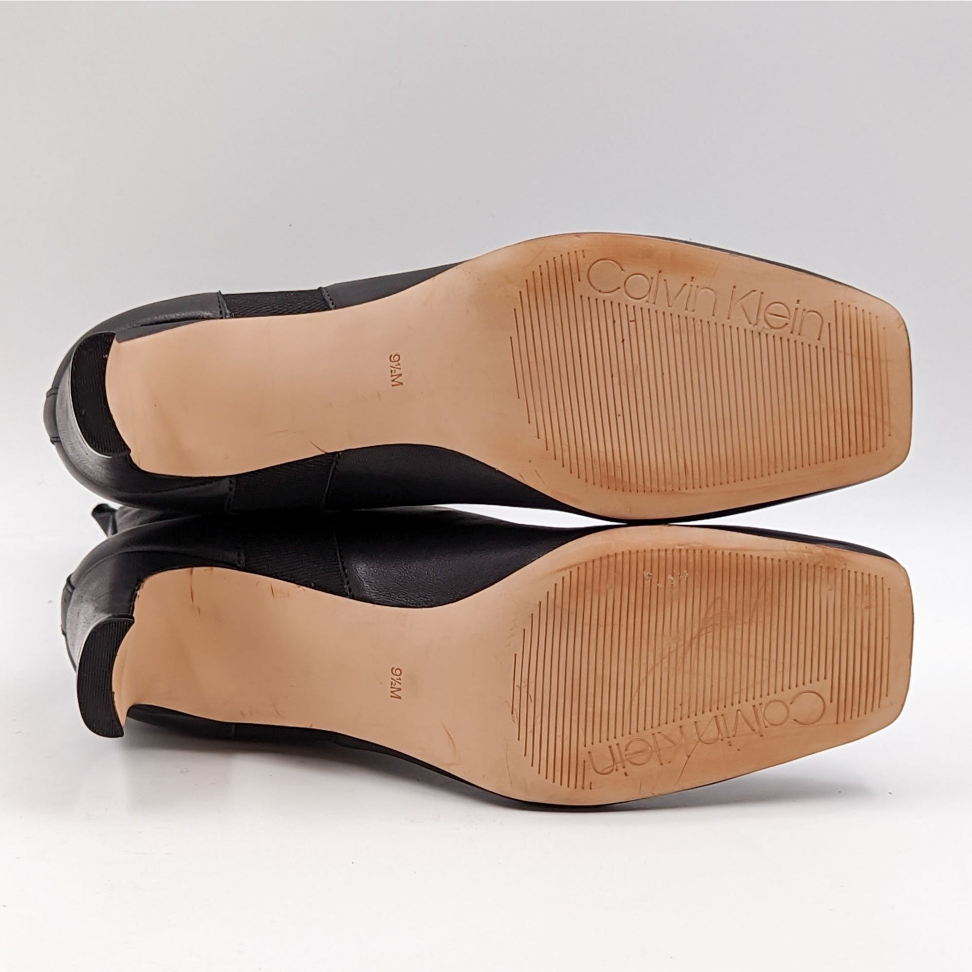 Calvin Klein Women Dress Cassia Square Toe Black Leather Boots size 9. –  Peggy Shoes Store