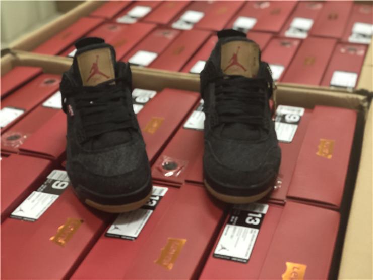 Levis x Air Jordan 4 All Black Basketball Shoe