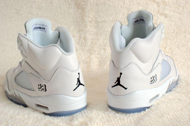 Nike Air Jordan 5 Retro White/Silver Men Sneaker Shoe