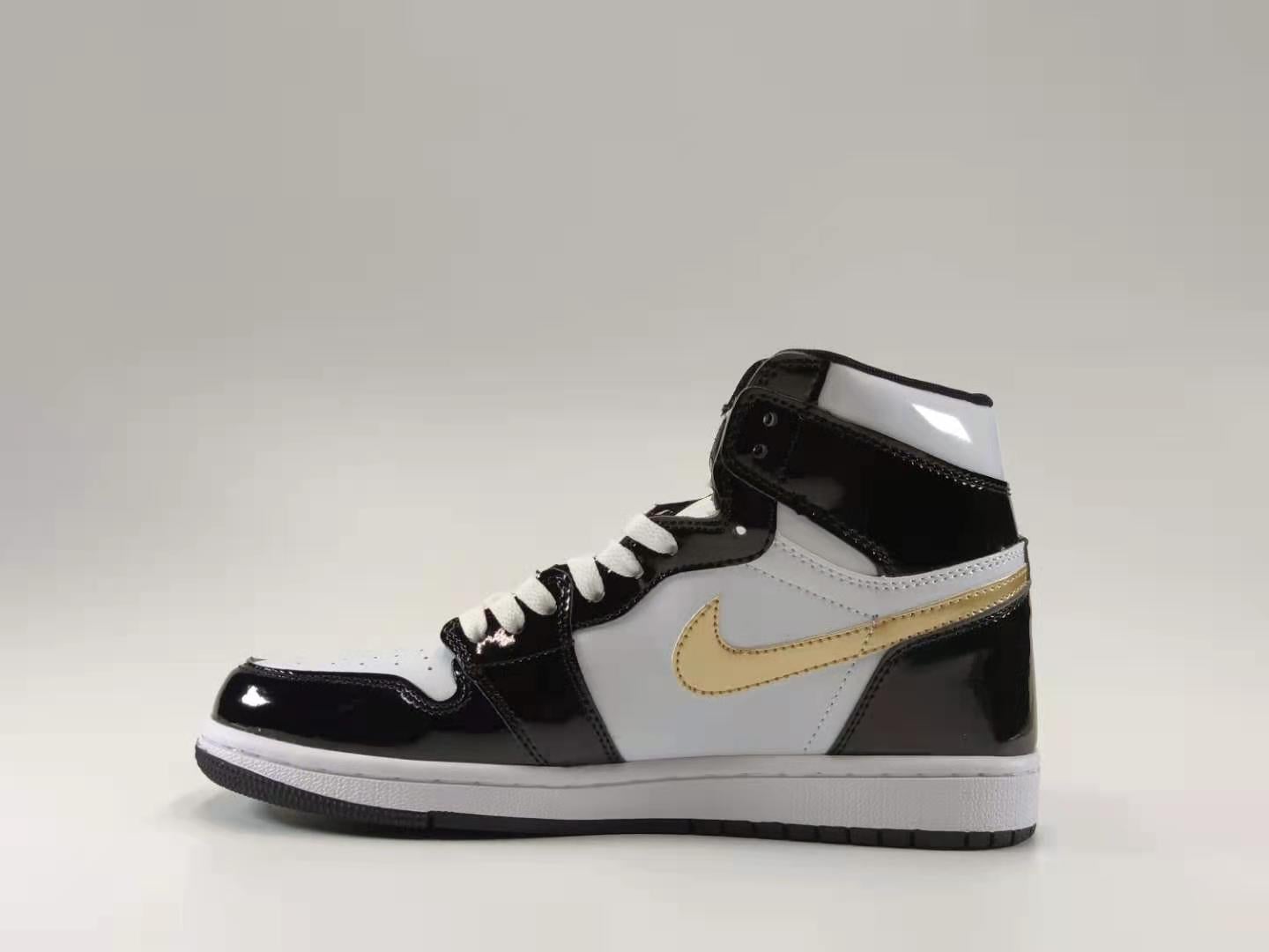 Air Jordan 1 White Black Gold Hook 36-46