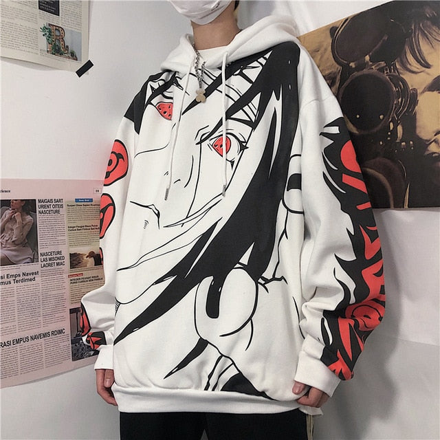 Autumn Anime Cartoon Print Hoodies Streetwear Couple Matching Casual Plus Velvet Hooded Sweatshirt U