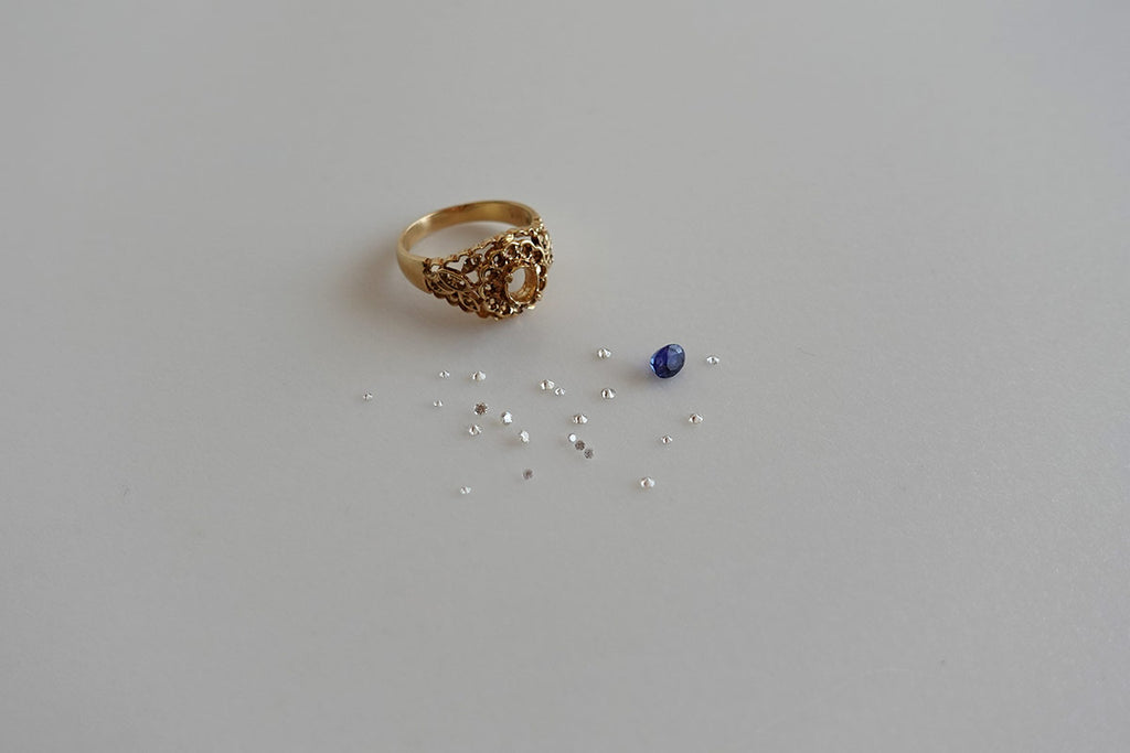SHINDO HARUKA Order & reform Jewelry | Rough diamond ring  ダイヤモンドの原石とメレダイヤでつくる柔らかな雰囲気のエタニティリング