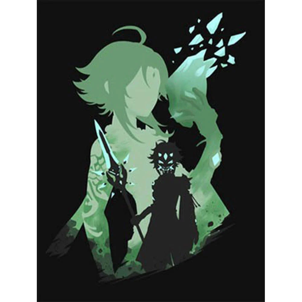 Genshin Impact Xiao Silhouette Diamond Painting – Color-Full Creations