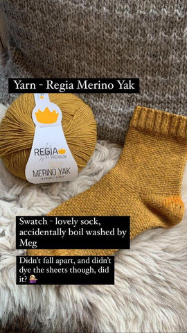 Regia Merino Yak Swatch at No Frills Knitting
