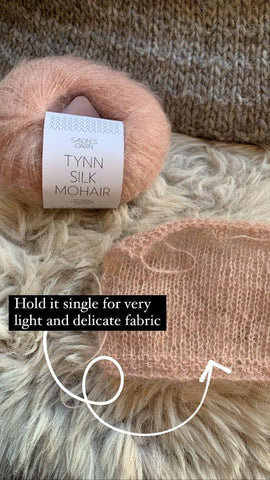 Single Stranded Mohair Swatch using Sandnes Garn Tyn Silk Mohair