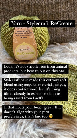 Stylecraft ReCreate Swatch at No Frills Knitting