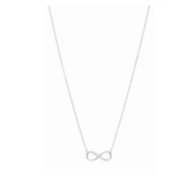 Silver CZ Infinity Necklace