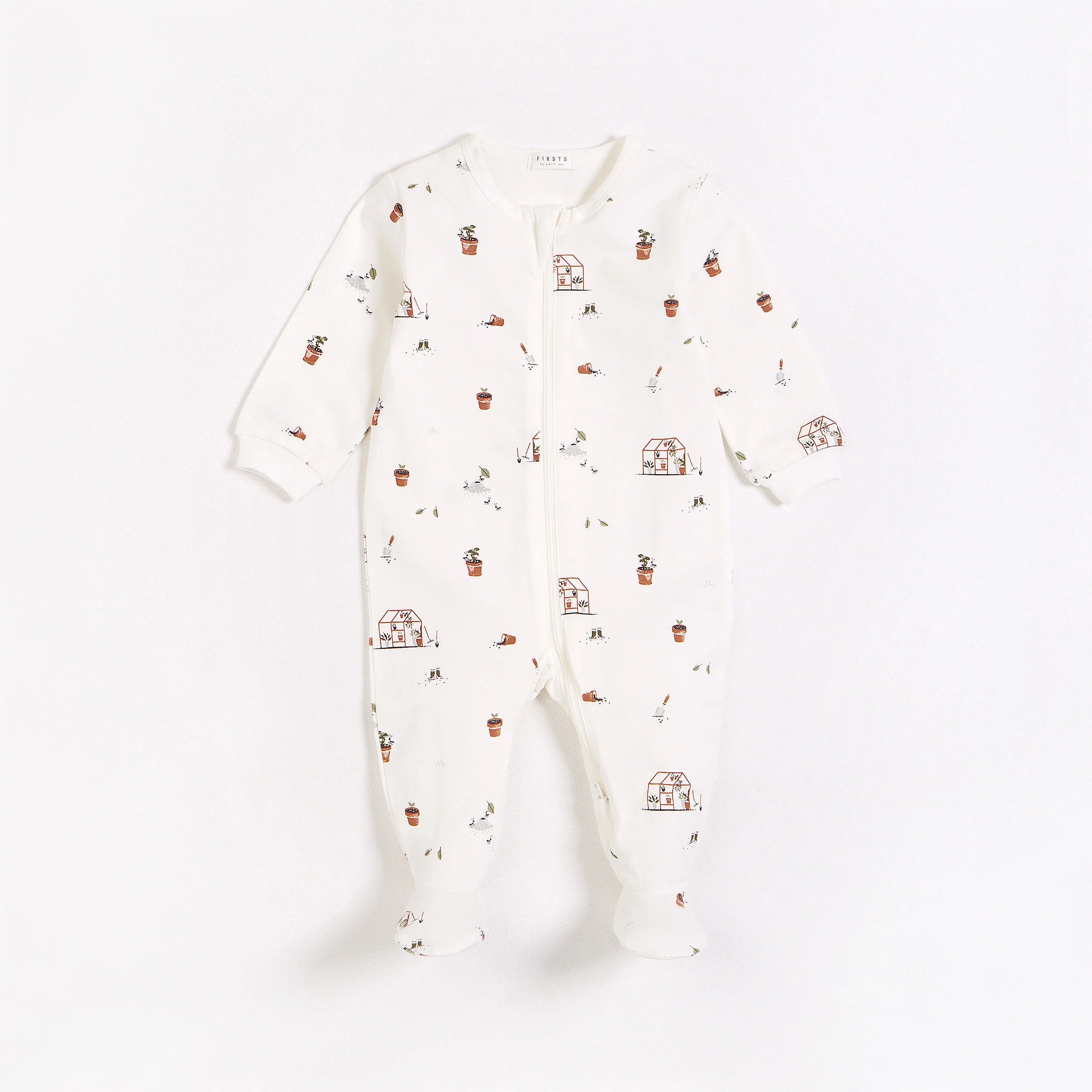 Greenhouse Print on Off-White Sleeper | Petit Lem - Jenni Kidz