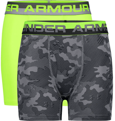 Under Armour Boys' Big Performance Boxer Briefs, Lightweight & Smooth  Stretch Fit, red/Black Print, YMD 