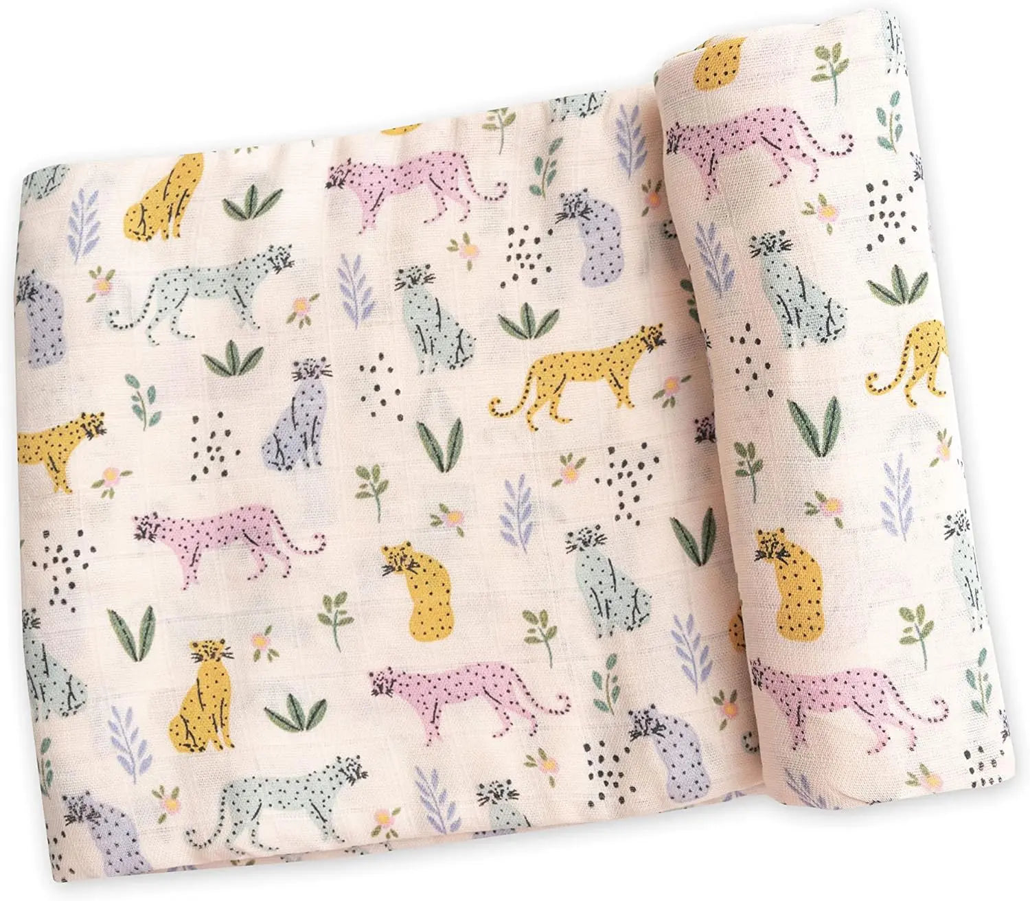 Bamboo Muslin Swaddle Blanket - Pink Leopard | Angel Dear | Jenni Kidz