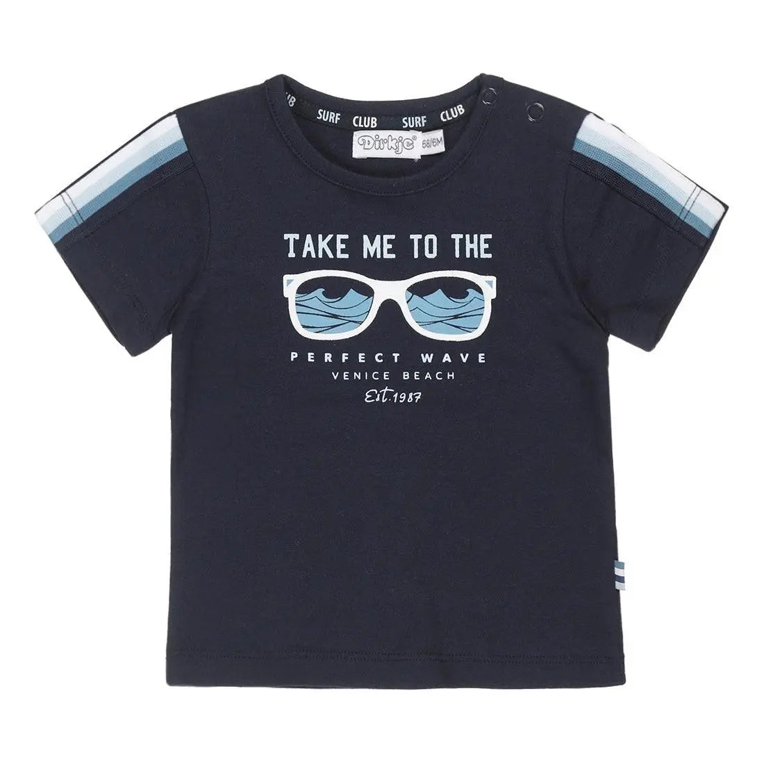 Boys T-shirt Blue With Sunglasses Print | Dirkje - Jenni Kidz