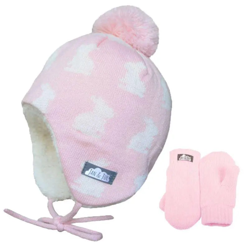 Bunny Sister Knit Hat & Mitten Set | Jan & Jul - Jenni Kidz