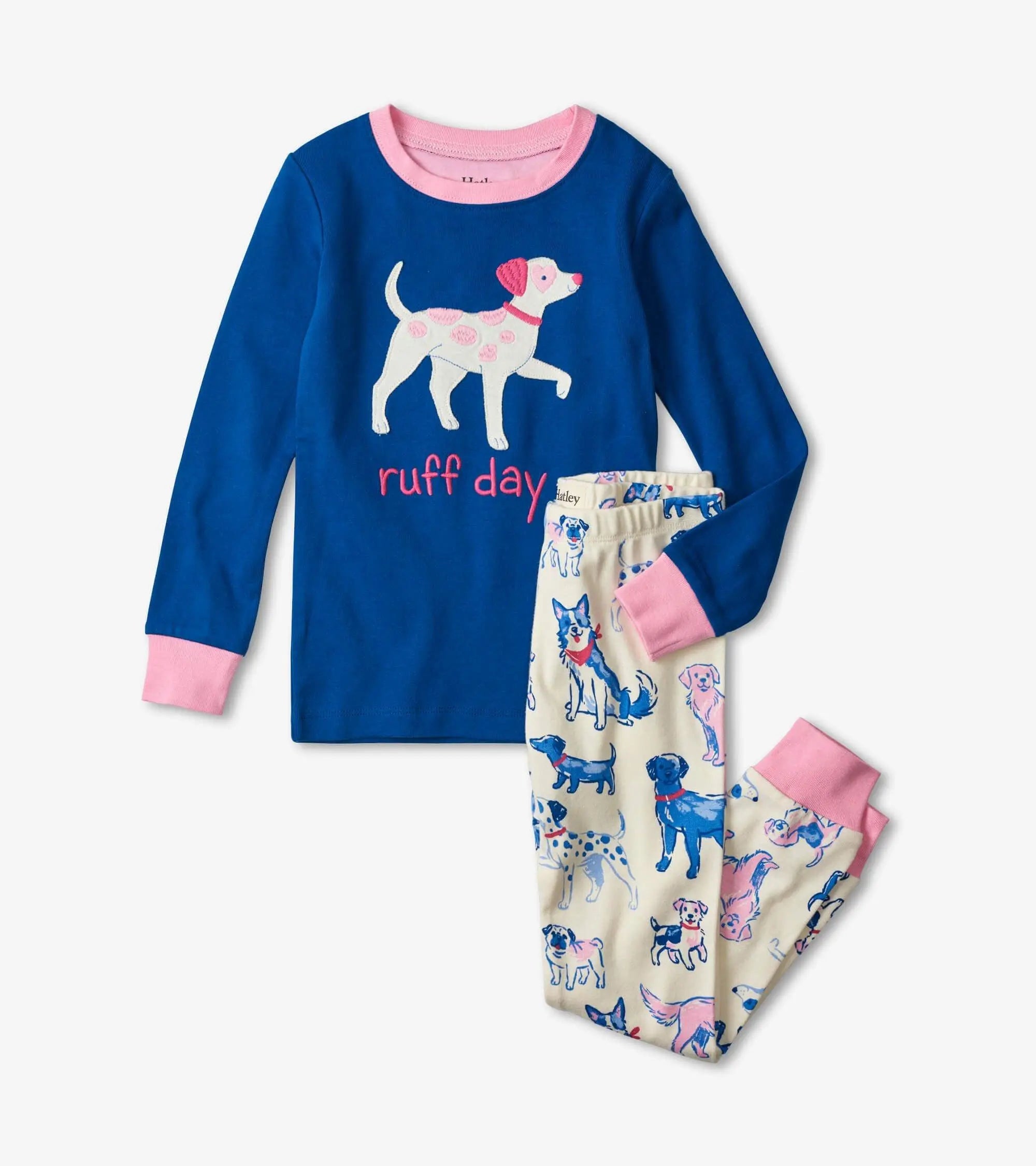 Pink Pups Organic Cotton Appliqué Pajama Set | Hatley - Jenni Kidz